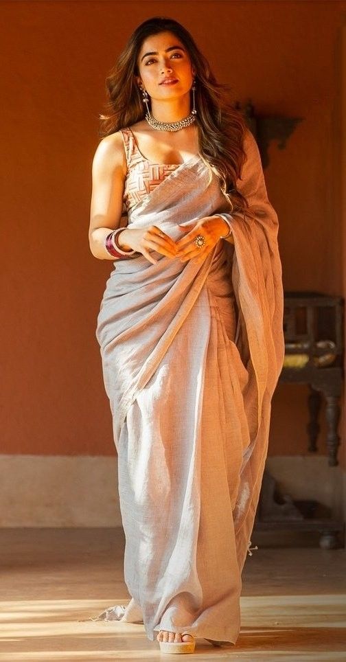 New Rashmika Designed Saree With Elegant Look